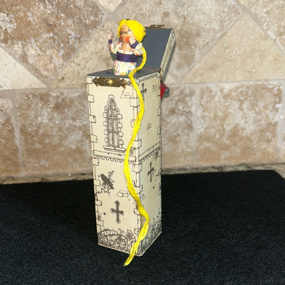 1990 Rapunzel in her Tower - A Jack in the Box Doll by Ann Fuller